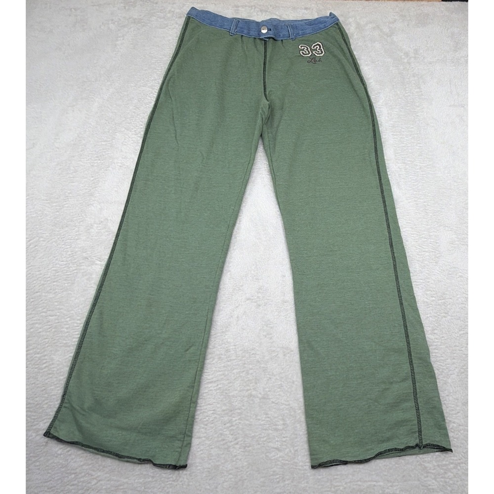 Vintage LEI Olive Green/ Blue Sweatpants Woman's Size XL 33 VTG 90's Y2K Stitch